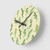 ロック登山ゲッコス（黄） – 継ぎ目のない模様。 ラウンド壁時計 (傾斜)