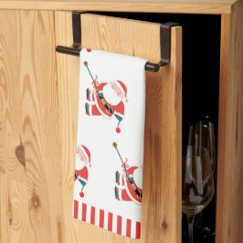 ロック登山サンタクリスマスキッチンタオル キッチンタオル