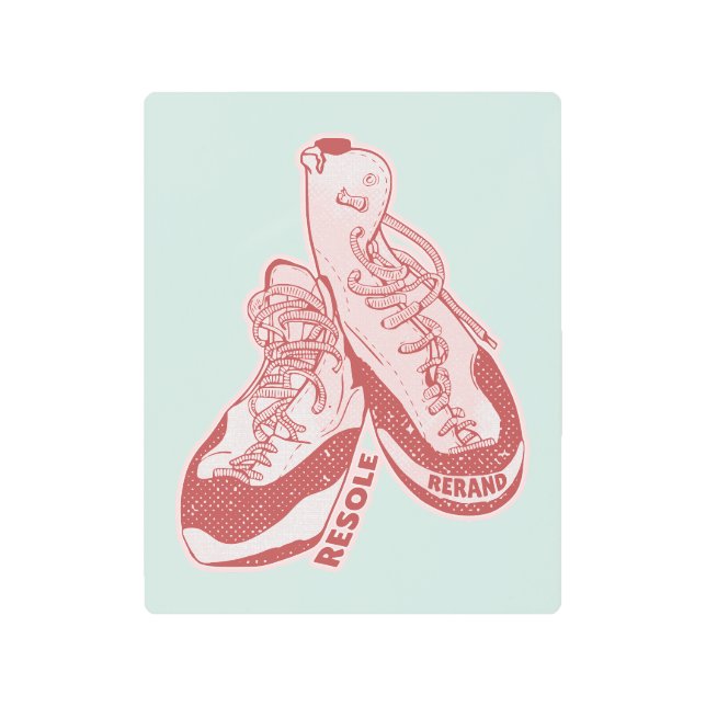 ロック登山シューズレソール メタルプリント (正面)