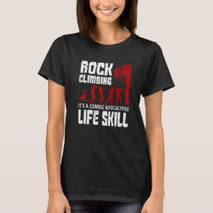 ロック登山ズゾンビアポカリプスライフスキル Tシャツ