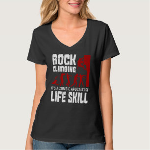 ロック登山ズゾンビアポカリプスライフスキル Tシャツ
