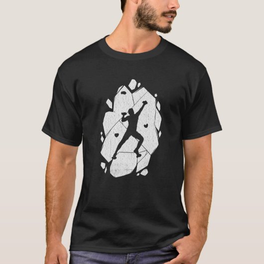 ロック登山デザインクライマーブランディングプレミアム Tシャツ (正面)