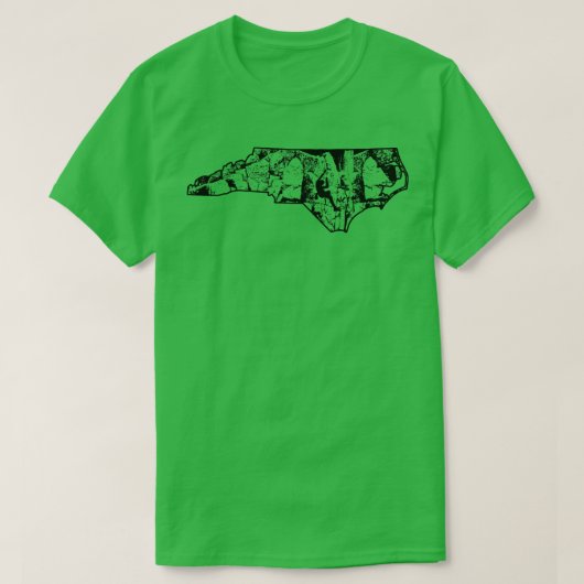ロック登山ノースオリナロッククライマー州マップC Tシャツ (デザイン正面)