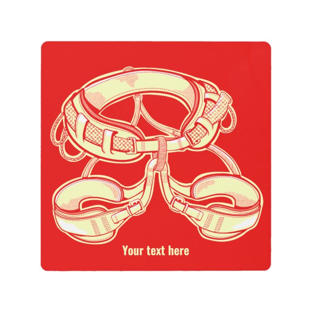 ロック登山ハーネス メタルプリント (正面)