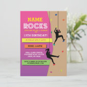 ロック登山バースデーパーティーウォール登山招待状 招待状 (スタンド正面)