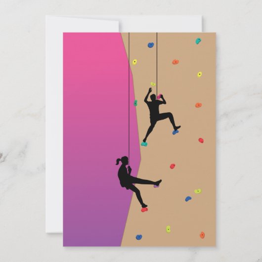 ロック登山バースデーパーティーウォール登山招待状 招待状 (裏面)