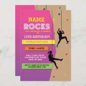 ロック登山バースデーパーティーウォール登山招待状 招待状 (正面/裏面)