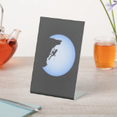 ロック登山パパマウンテンクライマーフルムーンブルー 台座サイン (インサイチュ)