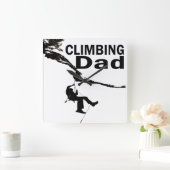 ロック登山パパ スクエア壁時計 (ホーム)