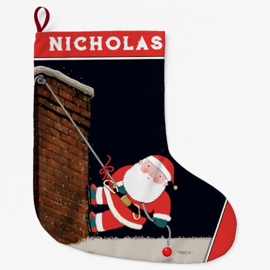 ロック登山ホリデーギフト ラージクリスマスストッキング (正面)