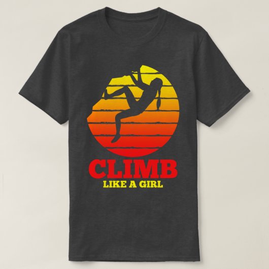 ロック登山ボルダリングクライマーヴィンテージ2 Tシャツ (デザイン正面)