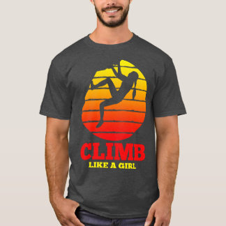 ロック登山ボルダリングクライマーヴィンテージ2 Tシャツ