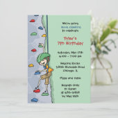 ロック登山ボーイブラウンヘアバースデーパーティーウォール 招待状 (スタンド正面)