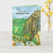 ロック登山マウンテンタイムハッピーバースデー カード (黄色い花)