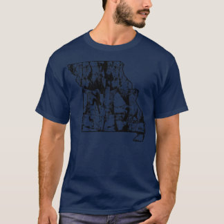 ロック登山ミズーリロッククライマー州マップクレム Tシャツ