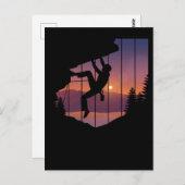 ロック登山メンズクライマー登山 ポストカード (正面/裏面)