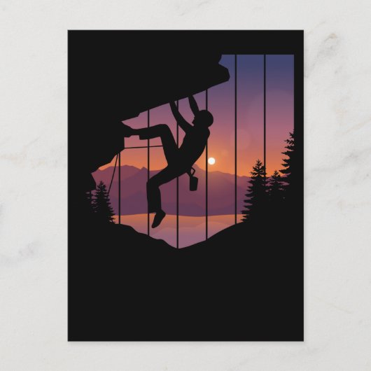 ロック登山メンズクライマー登山 ポストカード (正面)