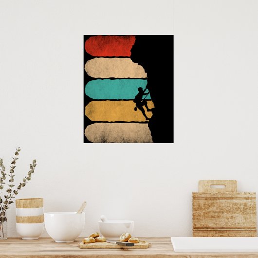 ロック登山レトロヒップスタークライマーノベルティ ポスター (キッチン)