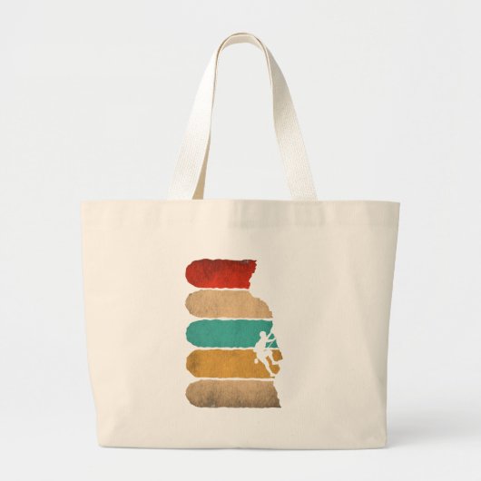 ロック登山レトロヒップスタークライマーノベルティ ラージトートバッグ (正面)