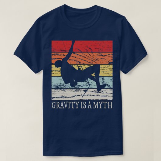 ロック登山レトロボルダリング Tシャツ (デザイン正面)