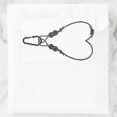 ロック登山ロープ登山ラブハート 長方形シール (バッグ)