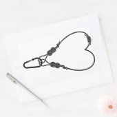 ロック登山ロープ登山ラブハート 長方形シール (封筒)