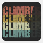 ロック登山ヴィンテージ登山者 スクエアシール (正面)