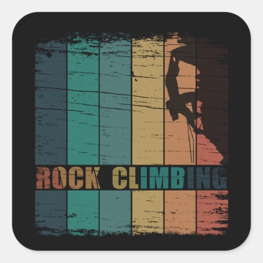 ロック登山ヴィンテージ登山者 スクエアシール (正面)
