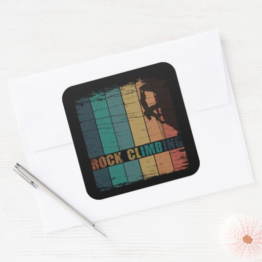 ロック登山ヴィンテージ登山者 スクエアシール (封筒)