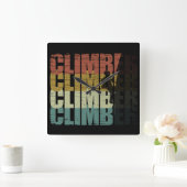 ロック登山ヴィンテージ登山者 スクエア壁時計 (ホーム)