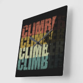 ロック登山ヴィンテージ登山者 スクエア壁時計 (傾斜)