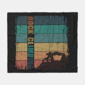 ロック登山ヴィンテージ登山者 フリースブランケット (正面(横))