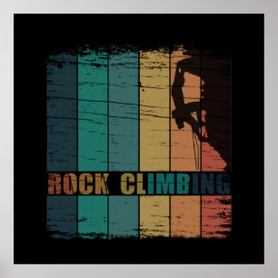 ロック登山ヴィンテージ登山者 ポスター