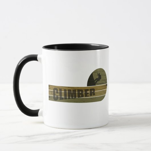 ロック登山ヴィンテージ登山者 マグカップ (左)