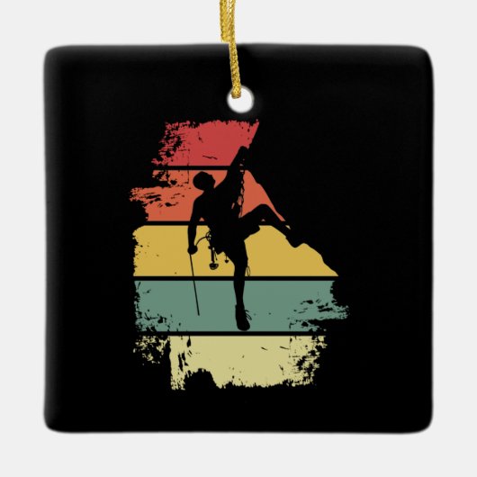 ロック登山ヴィンテージ セラミックオーナメント (正面)