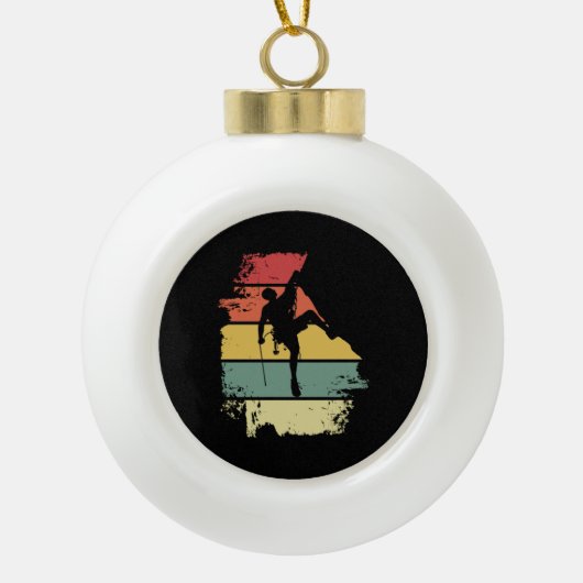 ロック登山ヴィンテージ セラミックボールオーナメント (正面)