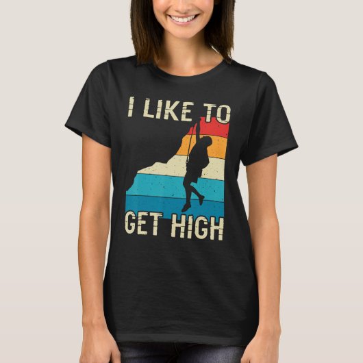 ロック登山大きい石マウンテン私は高くするために好き Tシャツ (正面)