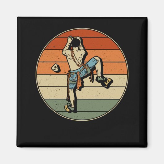 ロック登山室内レトロ登山家 マグネット (正面)