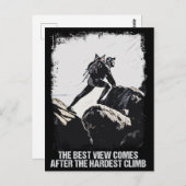 ロック登山引用文ヴィンテージグランジマウンテンサミット ポストカード (正面/裏面)