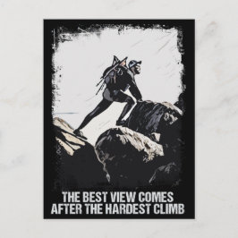 ロック登山引用文ヴィンテージグランジマウンテンサミット ポストカード