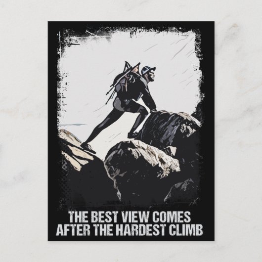 ロック登山引用文ヴィンテージグランジマウンテンサミット ポストカード (正面)