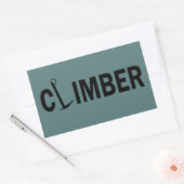 ロック登山登山者 長方形シール (封筒)