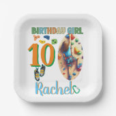 ロック登山誕生日ガールアドベンチャーレディ ペーパープレート (正面)