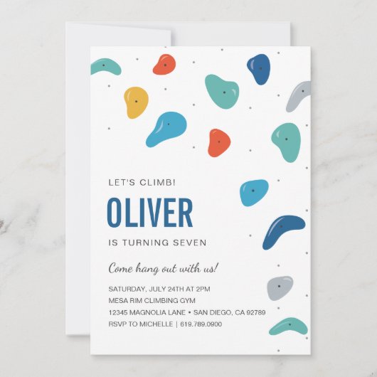 ロック登山誕生日パーティーの招待 招待状 (正面)