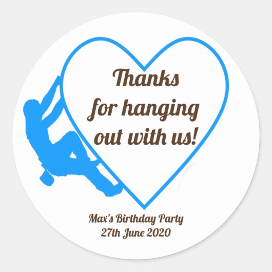 ロック登山誕生日パーティー ラウンドシール (正面)