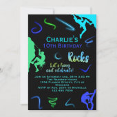 ロック登山誕生日招待状ボーイインドアパーティー 招待状 (正面)