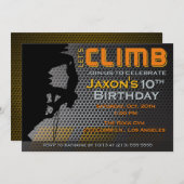 ロック登山誕生日招待状レッツクライム 招待状 (正面/裏面)