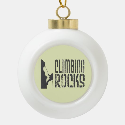 ロック登山 セラミックボールオーナメント (正面)