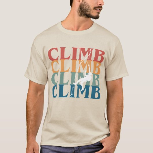 ロック登山Tシャツ、ボルダリングティー、 Tシャツ (正面)