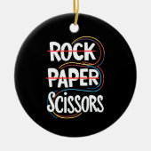 ロック紙はさみレズおもしろいビアンゲイプライドLGBT セラミックオーナメント (正面)